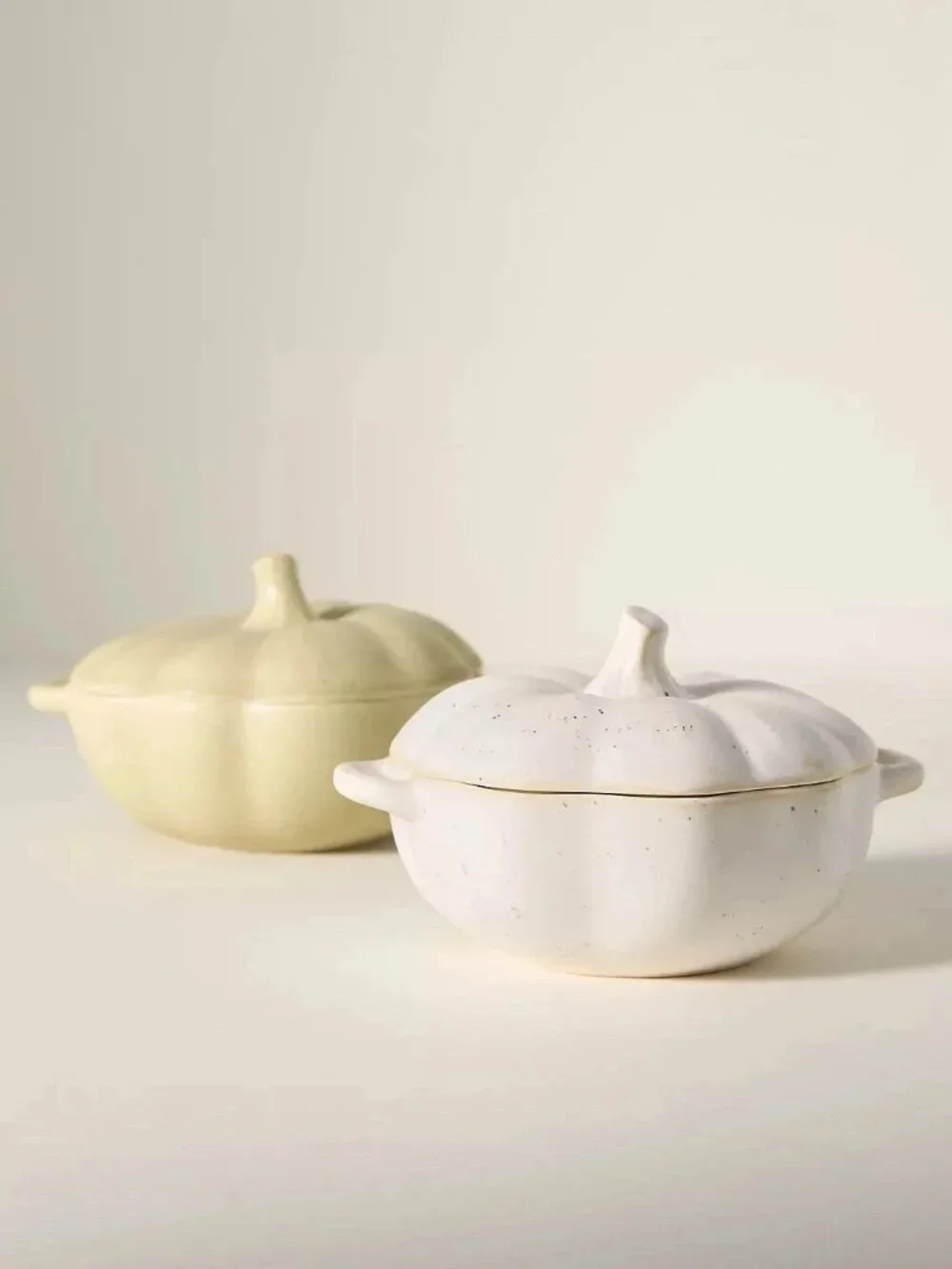 Anthropologie Speckled Stoneware Pumpkin Cocotte, Single Serve